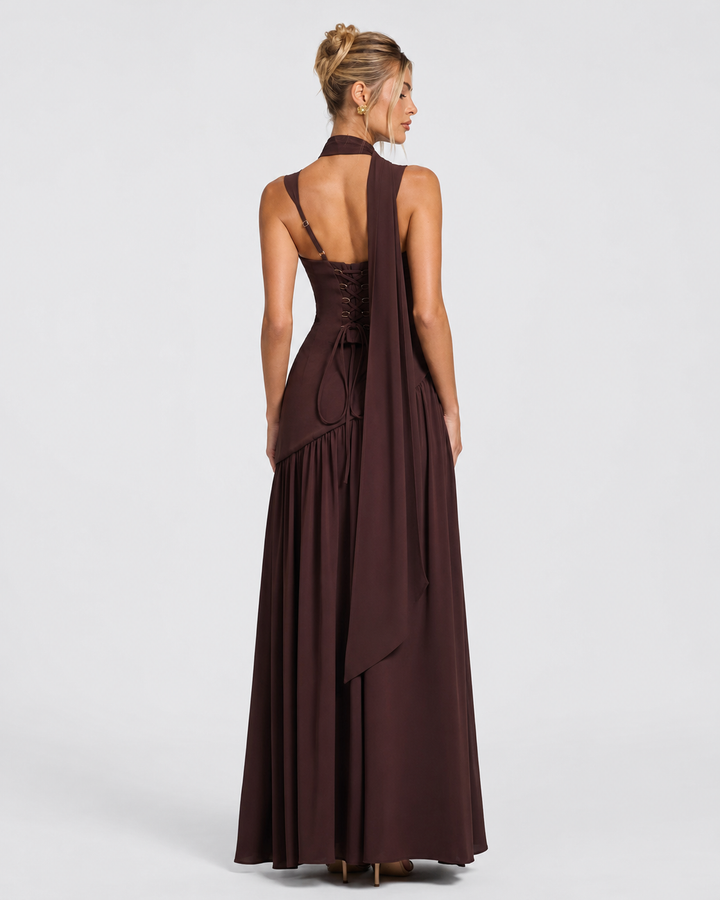 Aria Maxi Dress - women's maxi dress, neckline detail