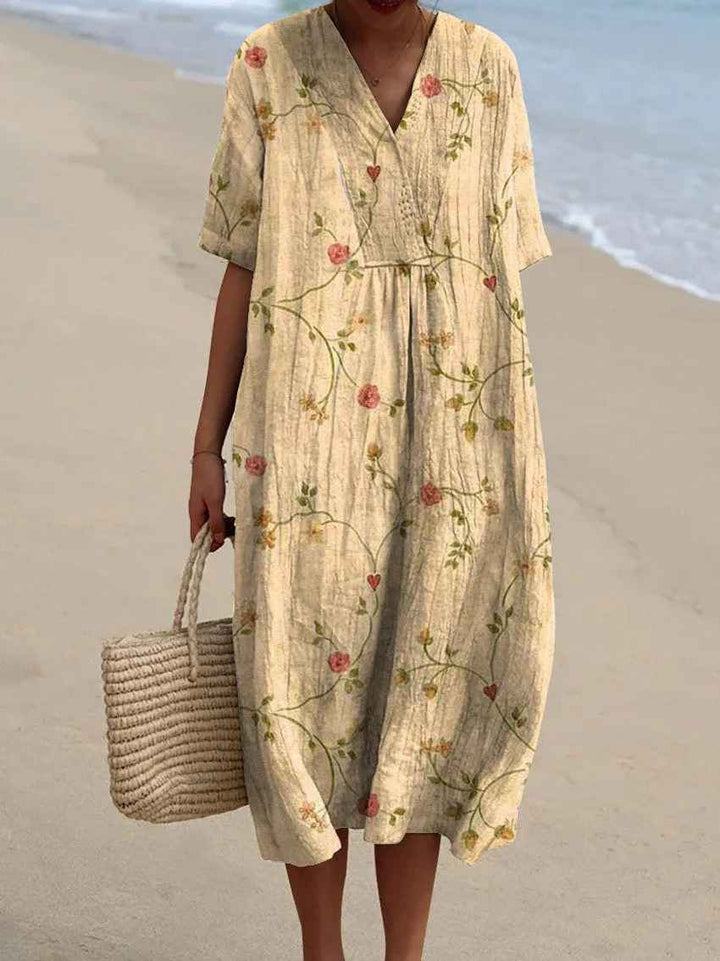 Floral Art Print Vintage Floral Maxi Dress — lifestyle shot