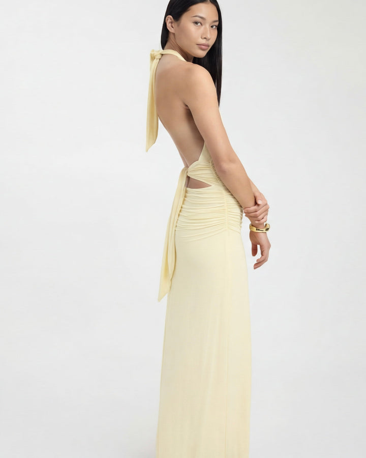 ARIA Nyx Halter Maxi Dress - women's maxi dress, back detail