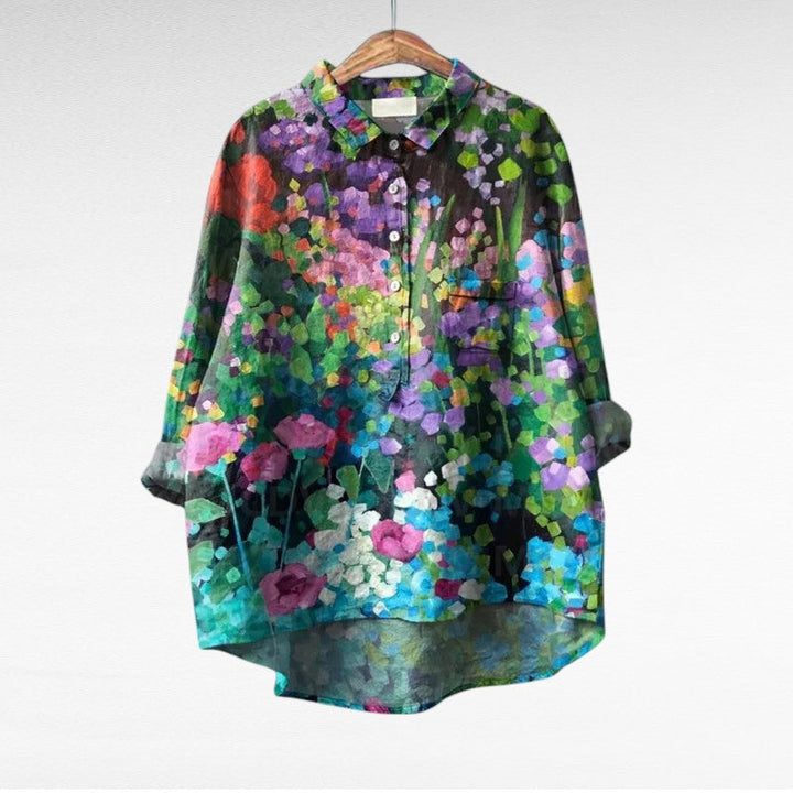 Winifred Colourful Summer Blouse — front view