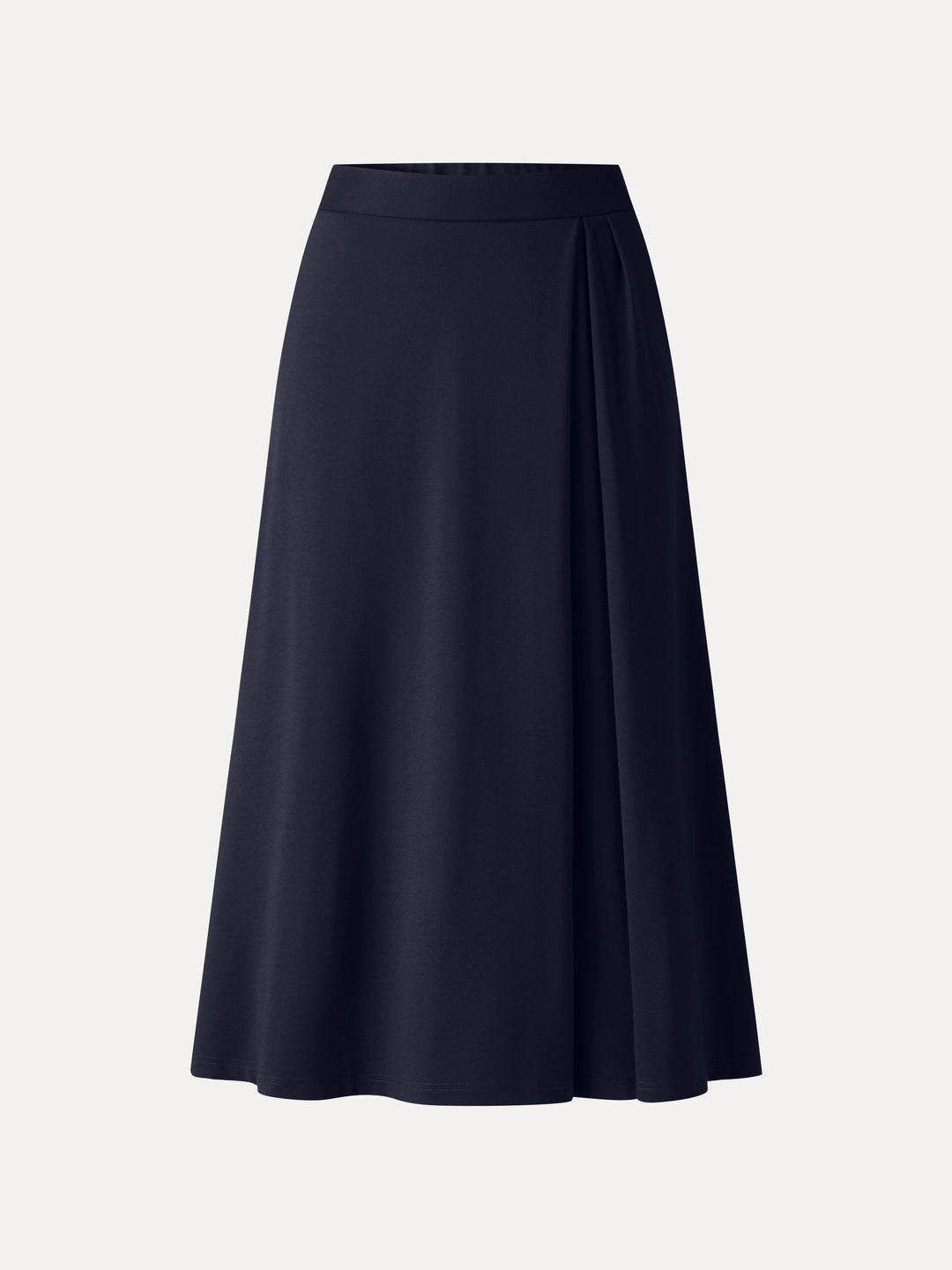 Ponte Mid-Rise Tucked A-Line Midi Skirt with Pockets