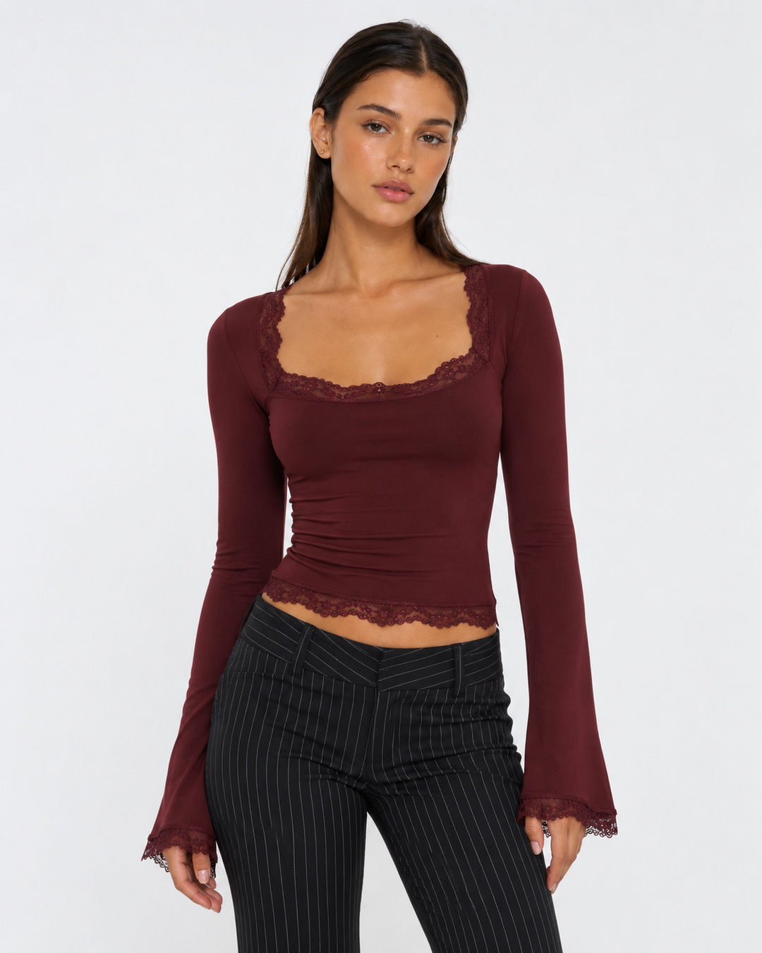 ARIA | Lace Trim Top