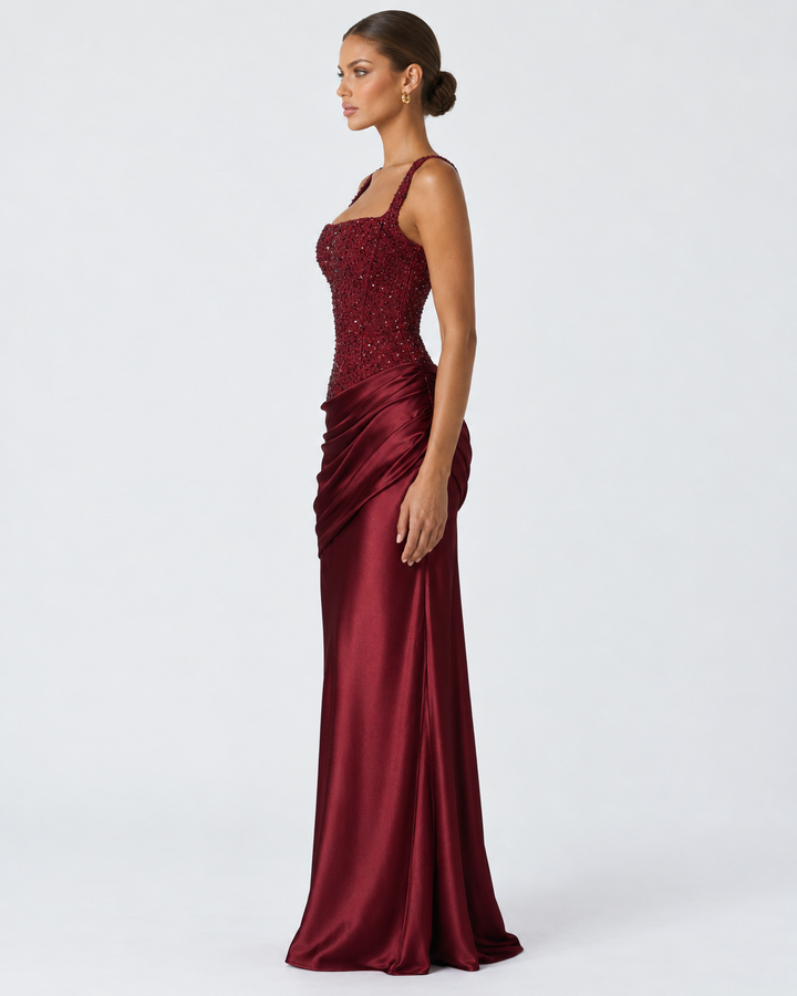 Private Invite Maxi — women's maxi dress, fit and length reference