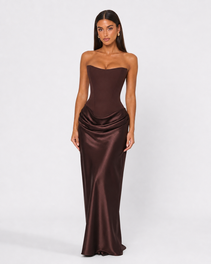 After Midnight Corset Gown — women's dress, front view