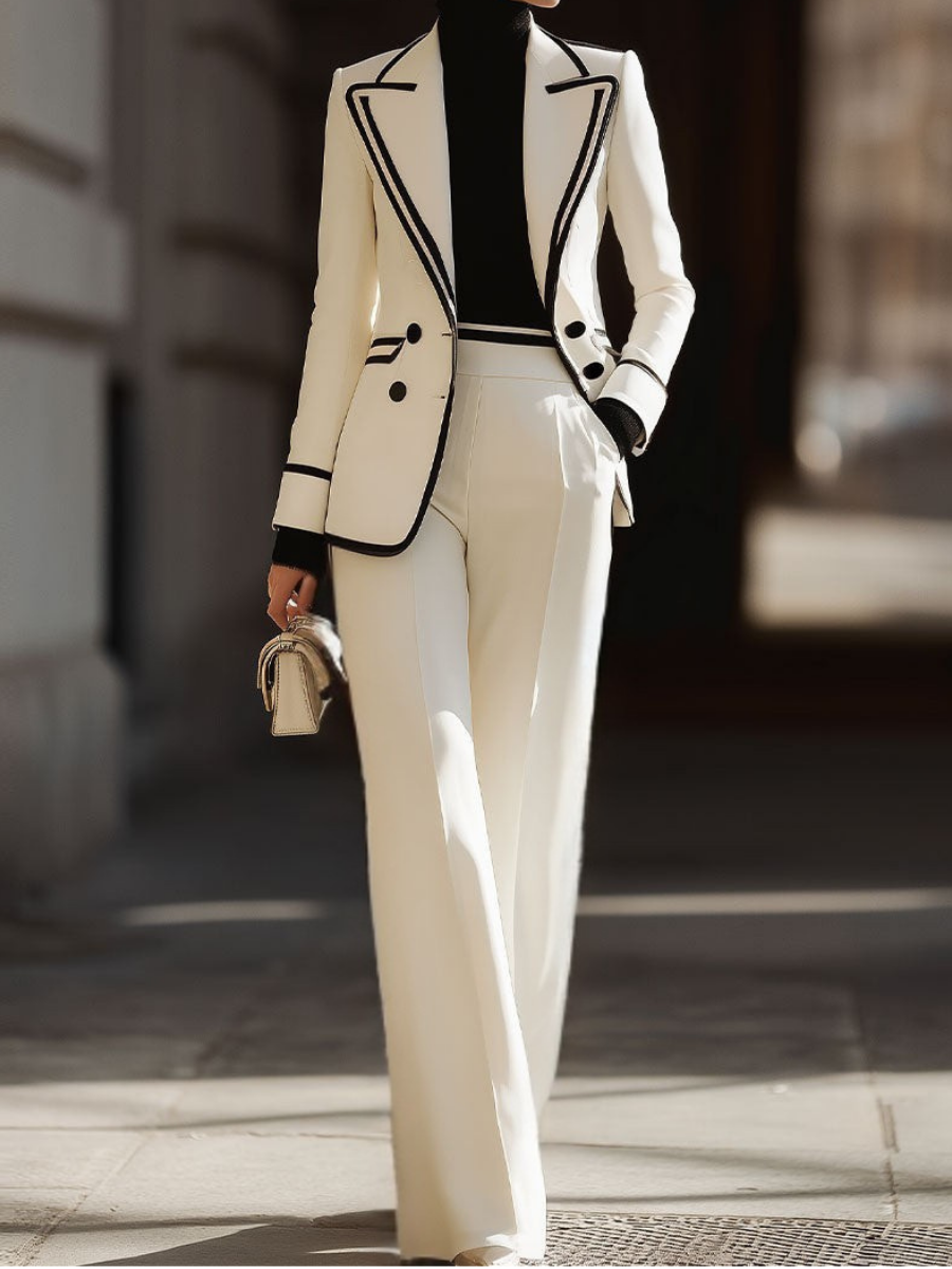 Women's double-breasted blazer co-ord – side view