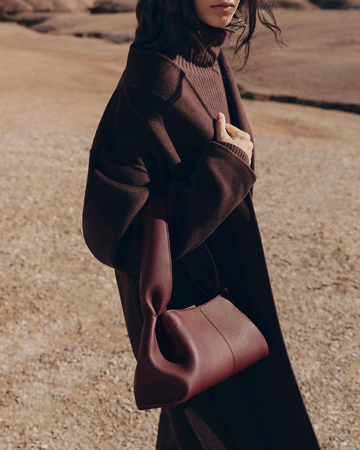 Modern Structured Calf Leather Hobo Bag