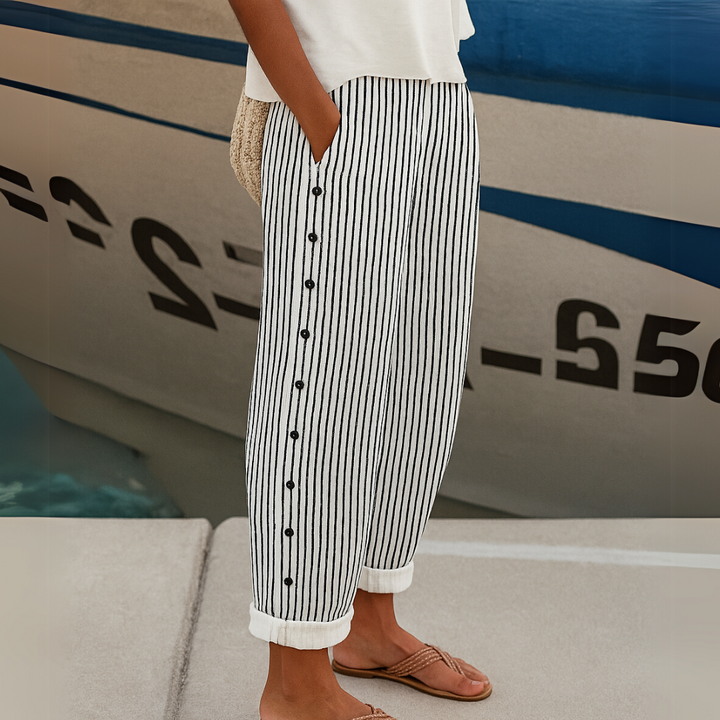 Rea Striped Pants — front view