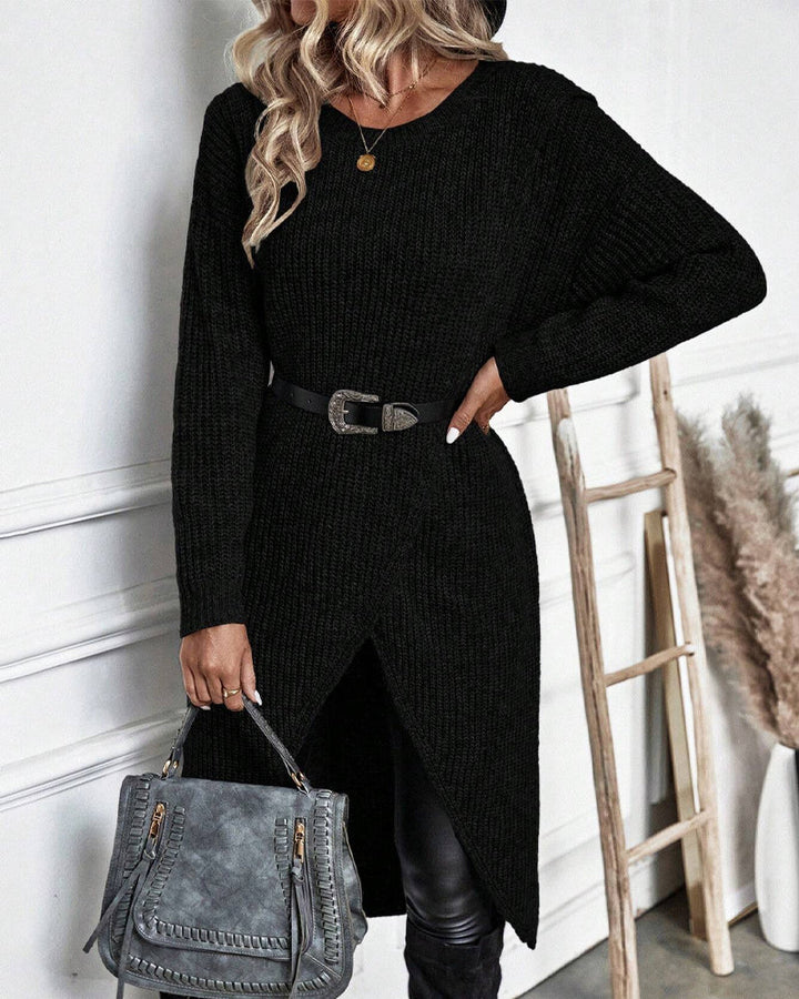 Addison Comfortable Irregular Style Sweater Dress — product view