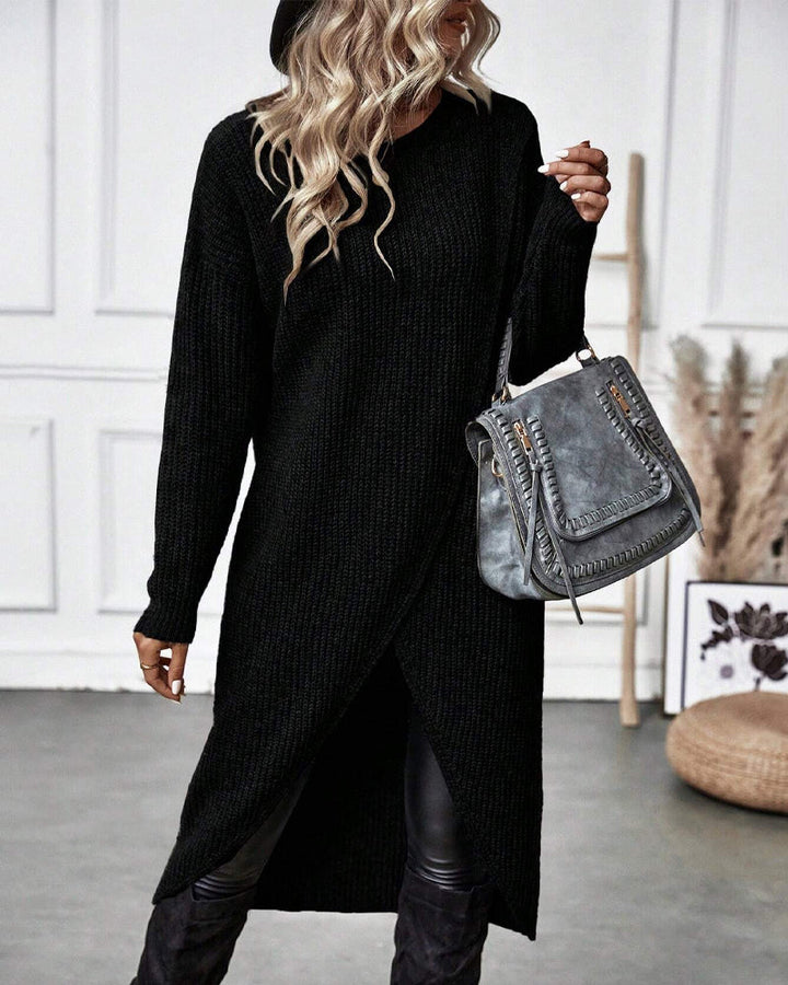 Addison Comfortable Irregular Style Sweater Dress — product view