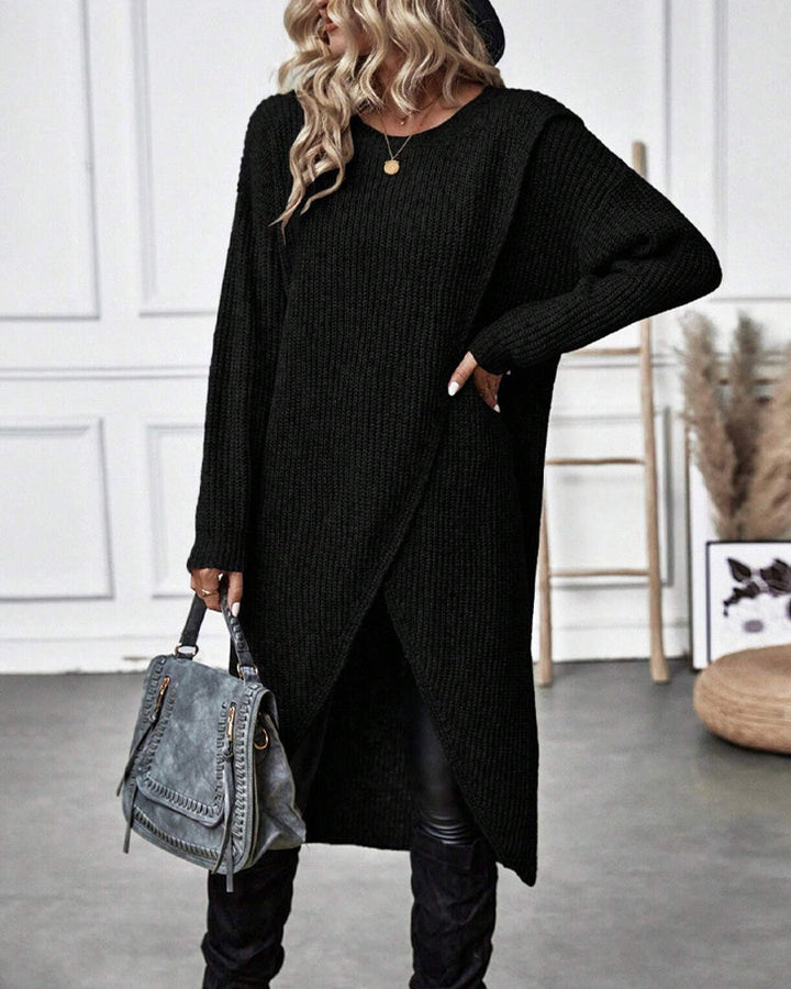 Addison Comfortable Irregular Style Sweater Dress — product view
