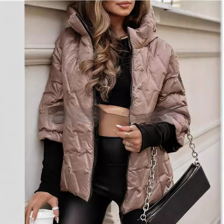 Marlene | Women's Quilted Hooded Puffer Jacket with Zip Front