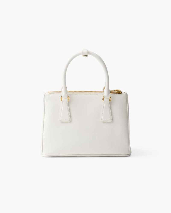 Black Double Zip Shoulder Handbag with Gold Hardware & Strap
