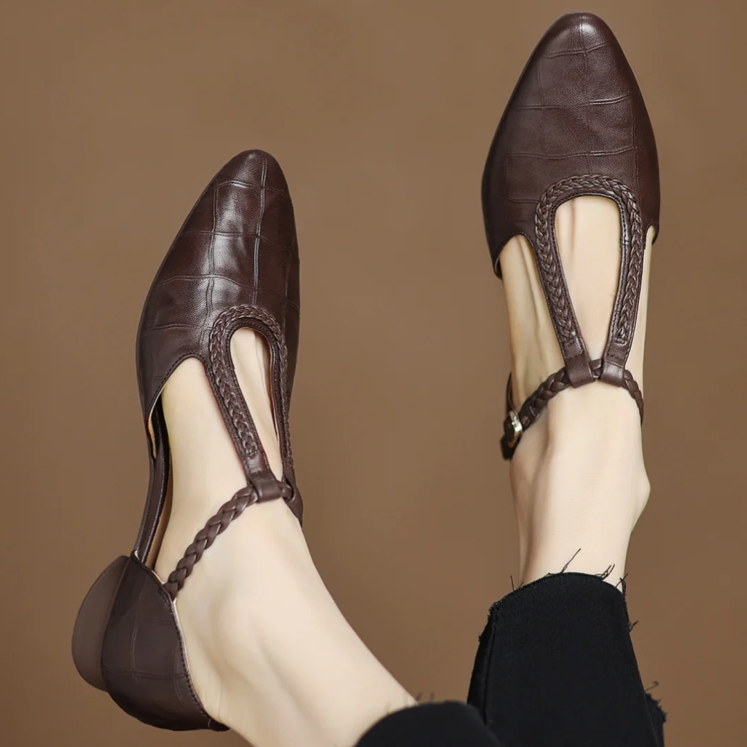 Clara Orthopedic Leather Mary Jane Shoes — side view