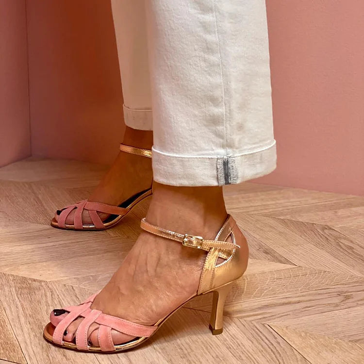 High Heel Sandals With Straps — back view