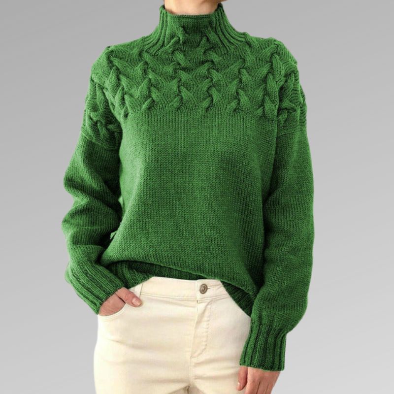 Madison Elegant High Neck Sweater — detail view