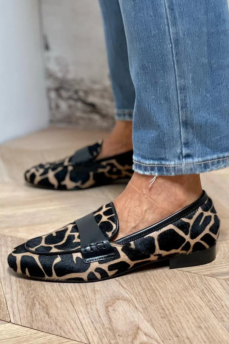 Sofia Animal Print Loafers — detail view