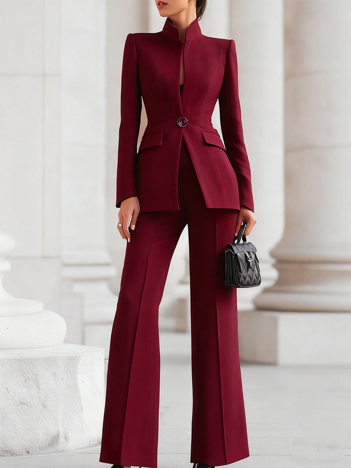 Solenne blazer power suit – close-up detail