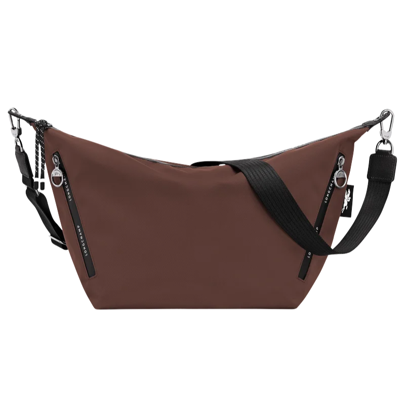 Longchamp Le Pliage Energy Medium Crossbody Tote Dark Purple Blue canvas shoulder bag