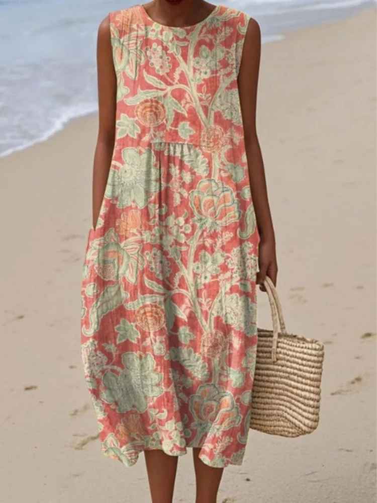 Flora Floral Maxi Dress — front view