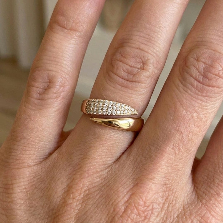 Main shot of the gold natural stone wrap ring