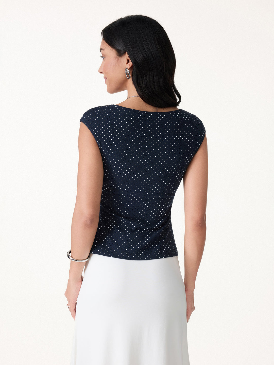 Polka Dots Square Neck Built-In Bra Top 2.0