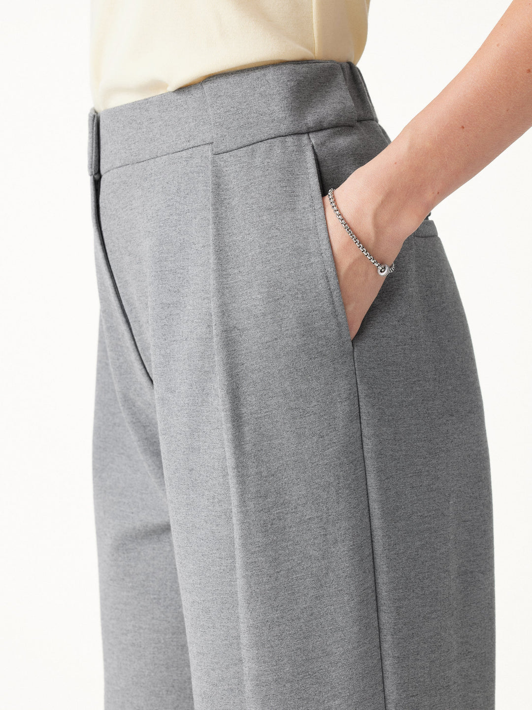 Ponte High-Rise Straight-Leg Pants with Pockets
