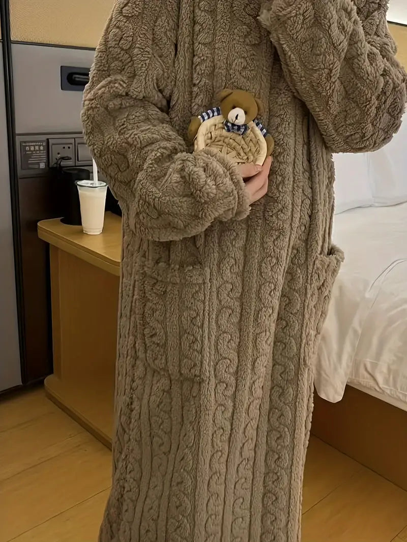 Abigail Jacquard Soft Fleece Winter Dress — product view