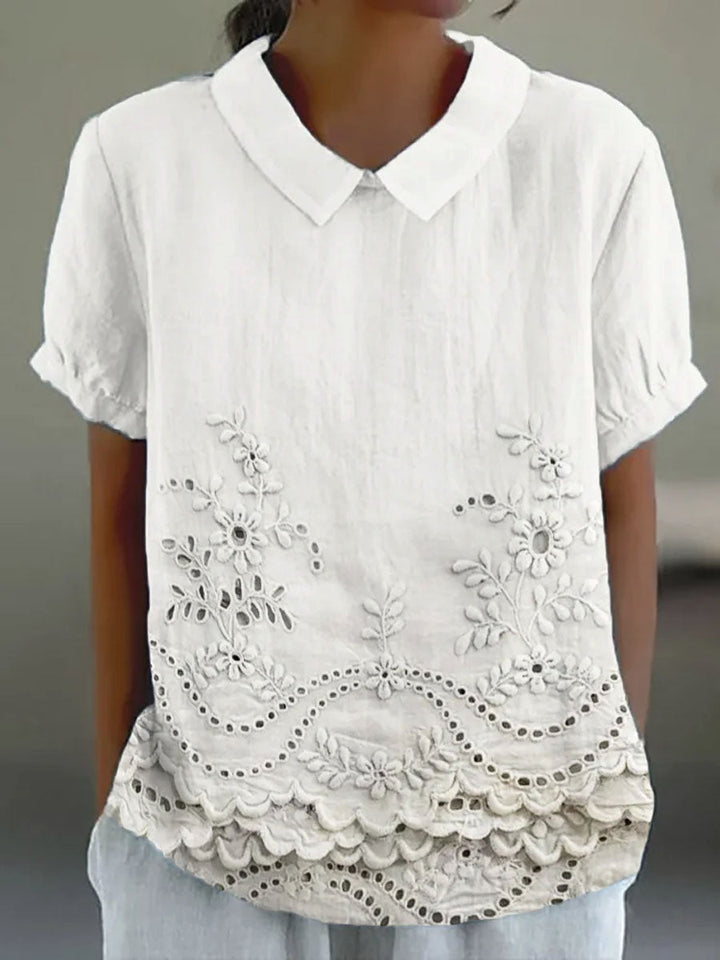 Lily Floral Embroidered Shirt — alternate view