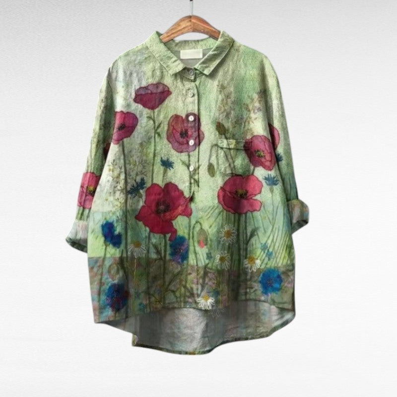 Juliette Colourful Summer Blouse — front view