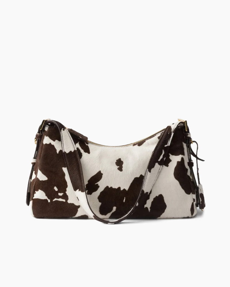 Women’s Cafe Hangout Printed Top-grain Cowhide Shoulder Bag