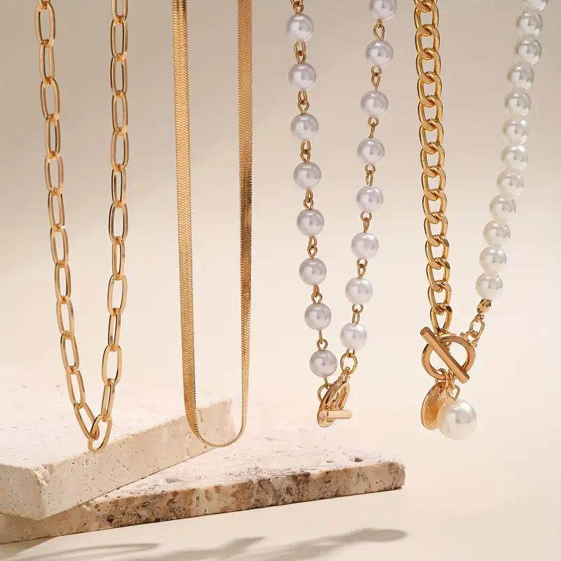 Detail shot of the pearl clasp and adjustable chain extender