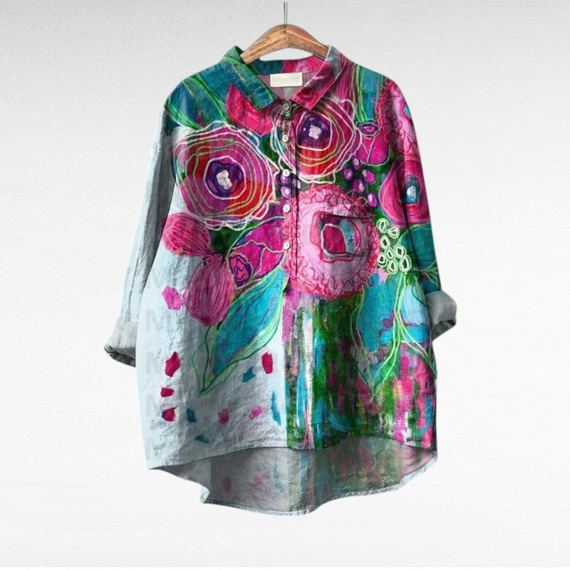 Winifred Colourful Summer Blouse — back view