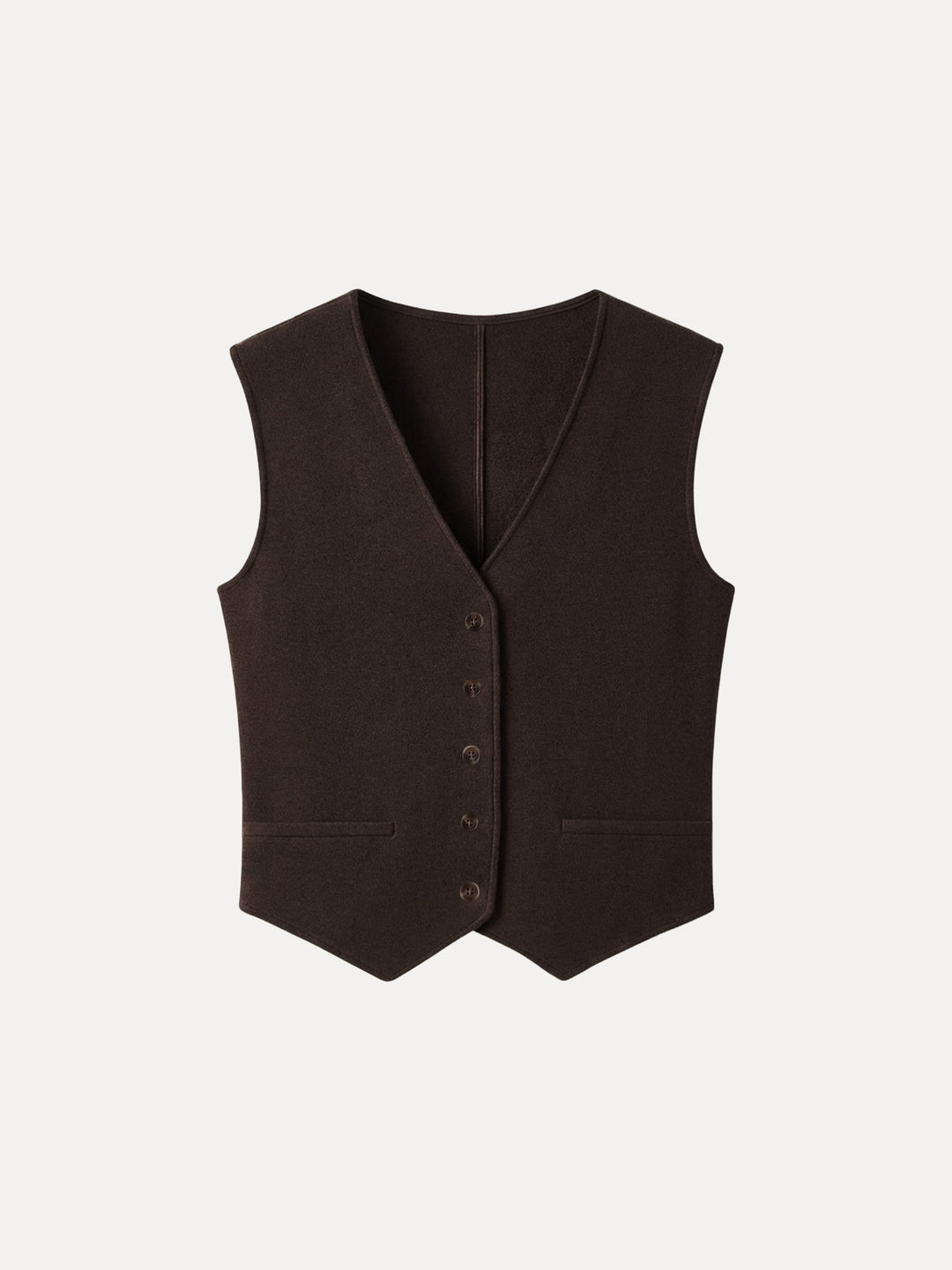 Petite-Friendly V-Neck Sleeveless Button-Down Cropped Vest