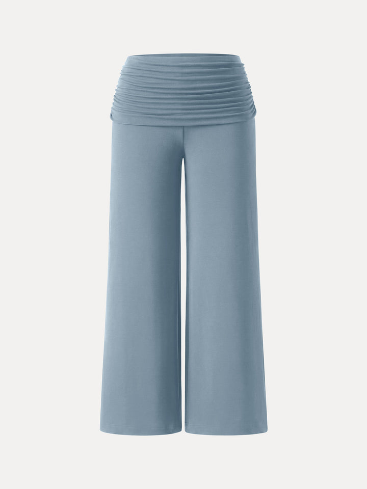 Non-Itchy Wool Blend Drapey Wide Leg Pull-on Pants with Pockets