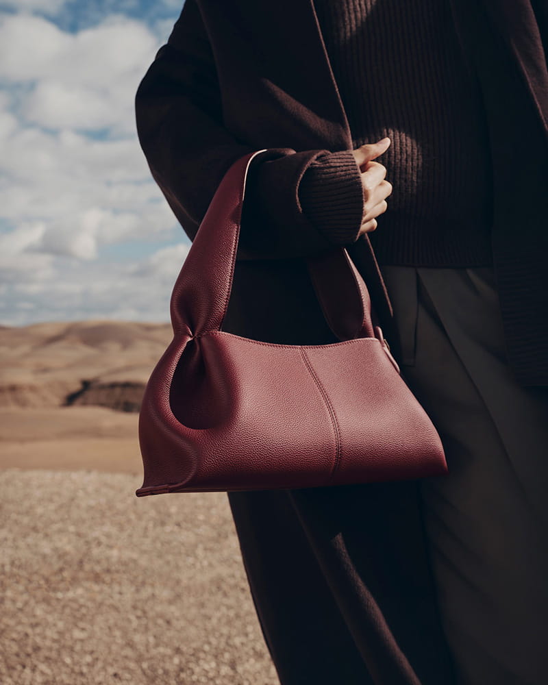 Modern Structured Calf Leather Hobo Bag