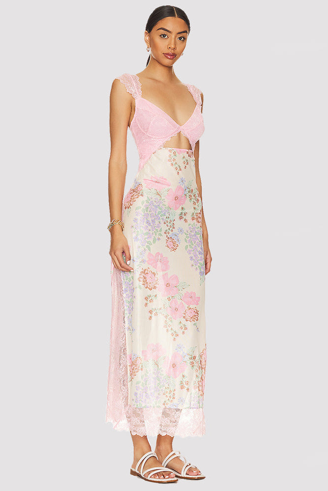 Gabriela Midi Dress V-neck neckline detail