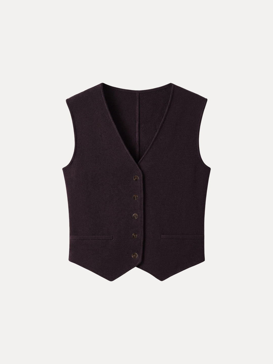 Petite-Friendly V-Neck Sleeveless Button-Down Cropped Vest