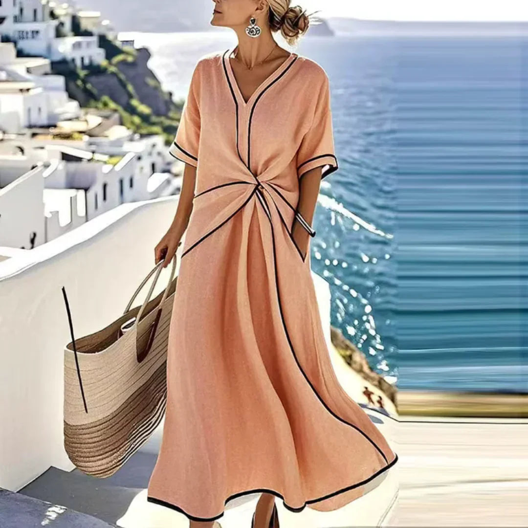 Athena Elegant Summer Dress — close-up view