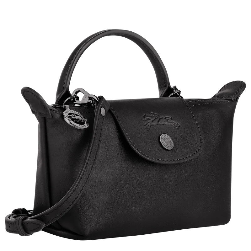 Longchamp Mini Leather Bag Black — side view