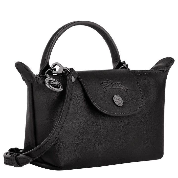Longchamp Mini Leather Bag Black — side view