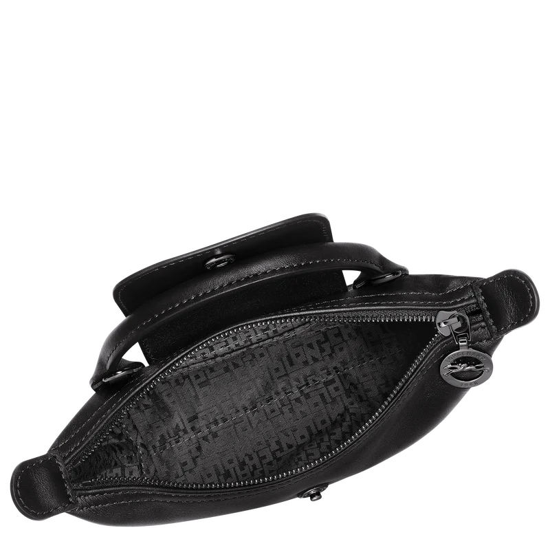 Longchamp Mini Leather Bag Black — interior view
