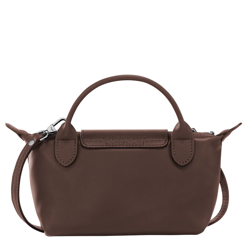 Longchamp Mini Leather Bag Mokka — back view