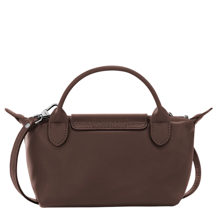 Longchamp Mini Leather Bag Mokka — back view