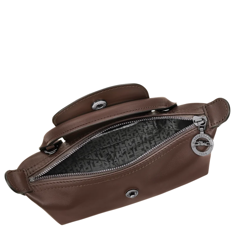 Longchamp Mini Leather Bag Mokka — interior view