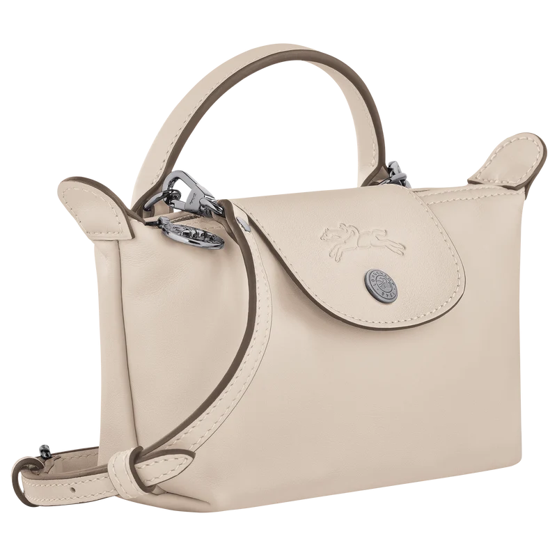 Longchamp Mini Leather Bag White — side view