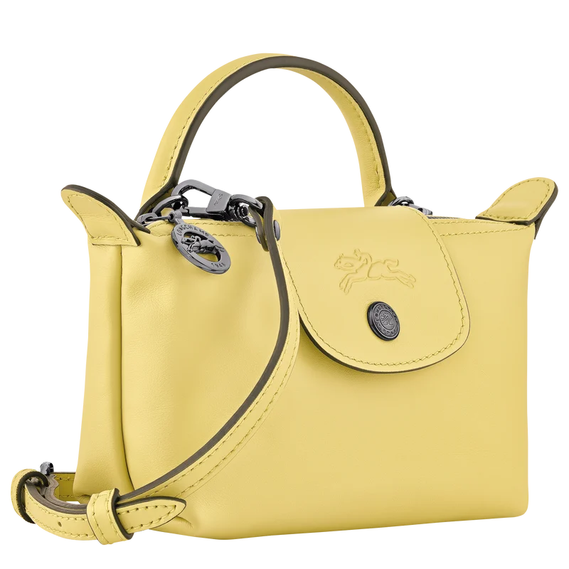 Longchamp Mini Leather Bag Lime — side view