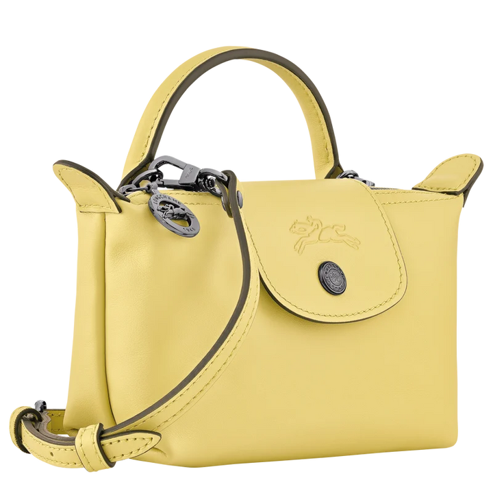 Longchamp Mini Leather Bag Lime — side view