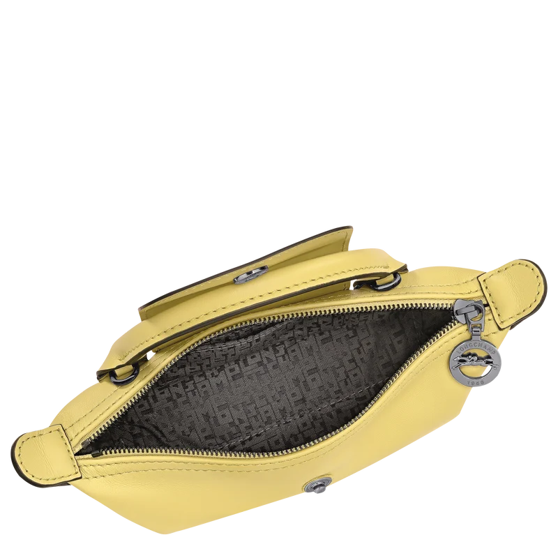 Longchamp Mini Leather Bag Lime — interior view