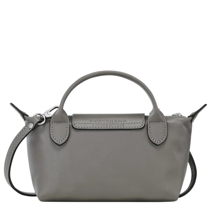 Longchamp Mini Leather Bag Grey — back view