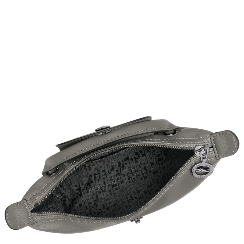 Longchamp Mini Leather Bag Grey — interior view